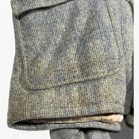 Vintage 1970s Penneys Mens Wool Blend Herringbone Coat Size 40 - Picture 10 of 10